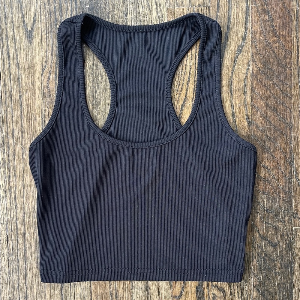 SHEIN Black Ribbed Tank Top